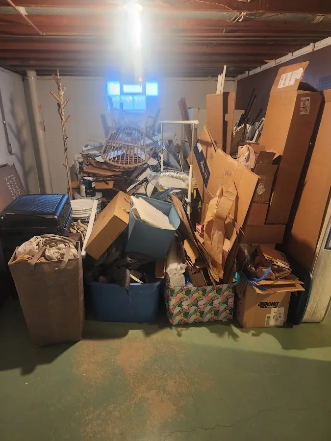 Roll-off dumpster container at job site for 6 Yard Dumpster Rental in Carver